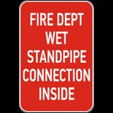 Fire Dept Wet Standpipe Connection Sign